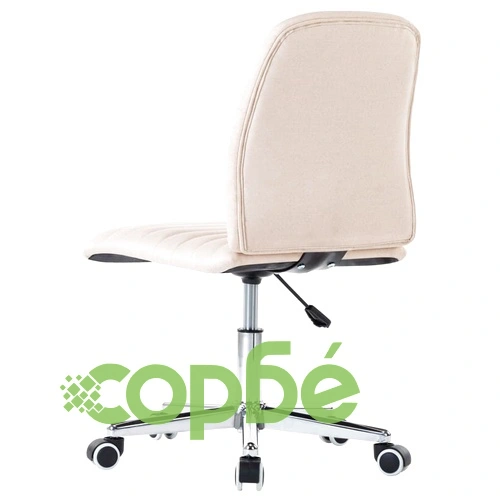 Въртящ се офис стол, кремав, текстил ➤ топ цена ➤ sorbe.bg