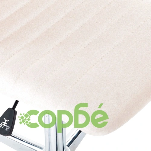 Въртящ се офис стол, кремав, текстил ➤ топ цена ➤ sorbe.bg