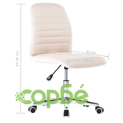 Въртящ се офис стол, кремав, текстил ➤ топ цена ➤ sorbe.bg