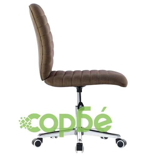 Въртящ се офис стол, кафяв, текстил ➤ топ цена ➤ sorbe.bg