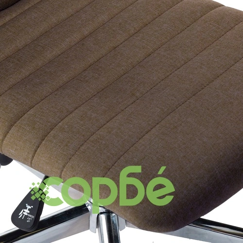 Въртящ се офис стол, кафяв, текстил ➤ топ цена ➤ sorbe.bg