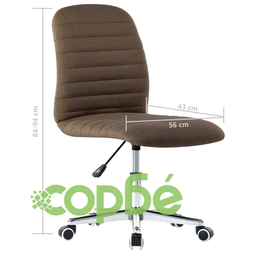 Въртящ се офис стол, кафяв, текстил ➤ топ цена ➤ sorbe.bg