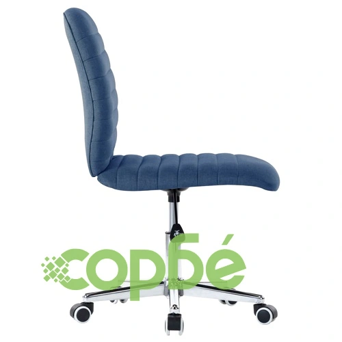 Въртящ се офис стол, син, текстил ➤ топ цена ➤ sorbe.bg