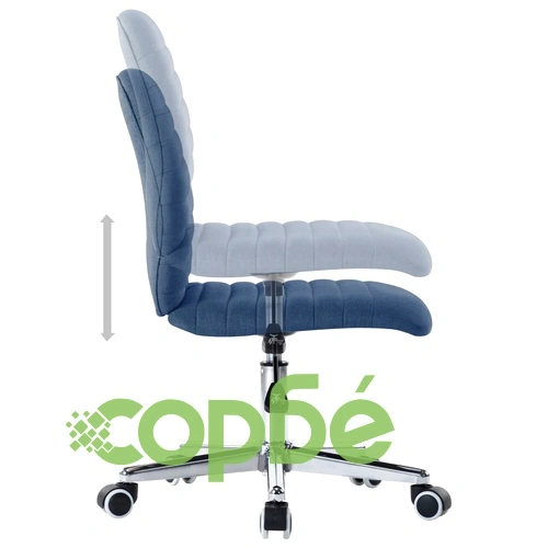 Въртящ се офис стол, син, текстил ➤ топ цена ➤ sorbe.bg