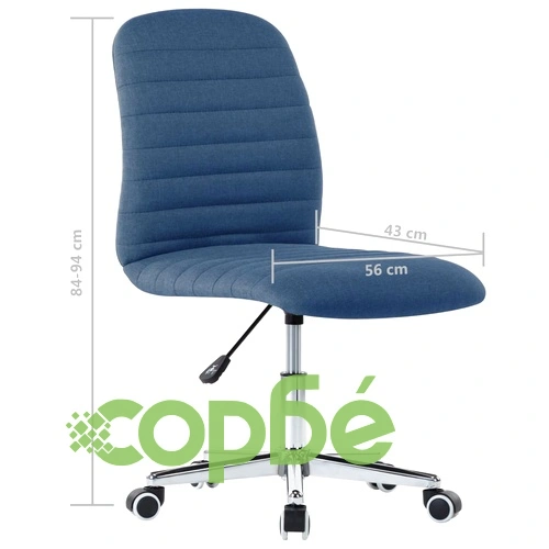 Въртящ се офис стол, син, текстил ➤ топ цена ➤ sorbe.bg