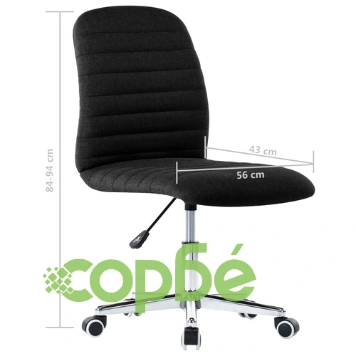 Въртящ се офис стол, черен, текстил ➤ топ цена ➤ sorbe.bg