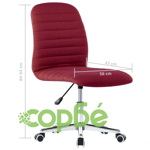 Въртящ се офис стол, виненочервен, текстил ➤ топ цена ➤ sorbe.bg