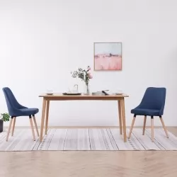 Трапезни столове, 2 бр, сини, плат