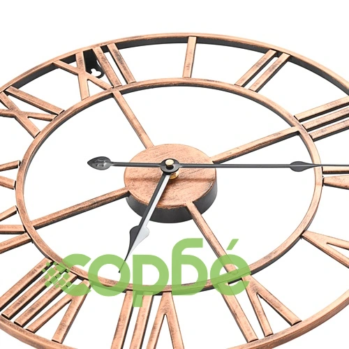 Стенен часовник, метал, 40 см, златист ➤ топ цена ➤ sorbe.bg