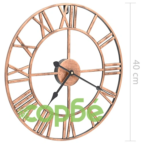 Стенен часовник, метал, 40 см, златист ➤ топ цена ➤ sorbe.bg