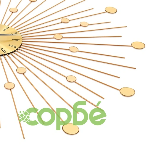 Стенен часовник, метал, 70 см, златист ➤ топ цена ➤ sorbe.bg