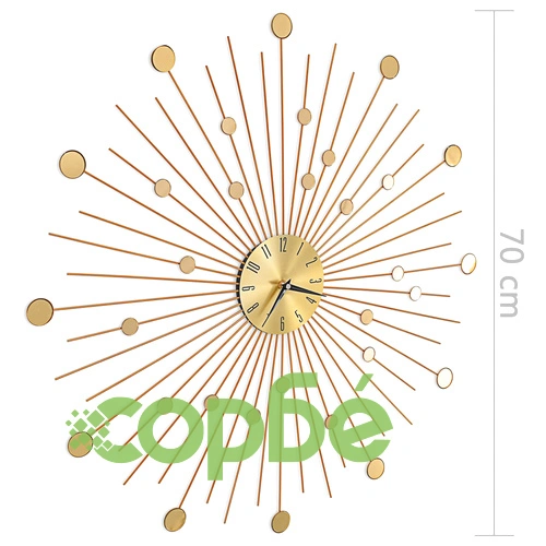 Стенен часовник, метал, 70 см, златист ➤ топ цена ➤ sorbe.bg