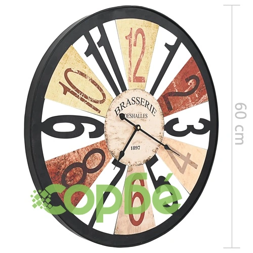 Стенен часовник, метал, 60 см, многоцветен ➤ топ цена ➤ sorbe.bg