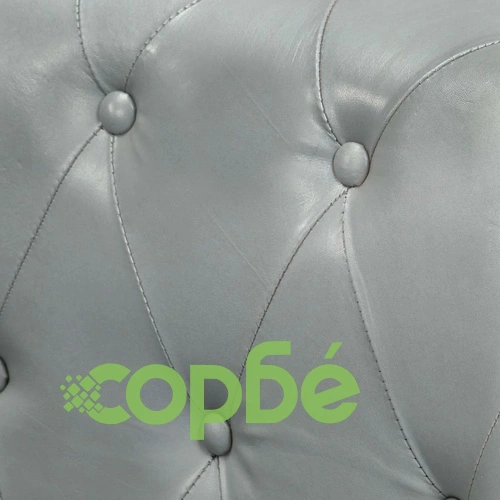 2-местен Честърфийлд диван, сив, естествена кожа ➤ топ цена ➤ sorbe.bg