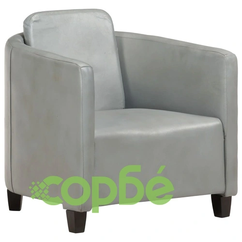 Фотьойл, сив, естествена кожа ➤ топ цена ➤ sorbe.bg