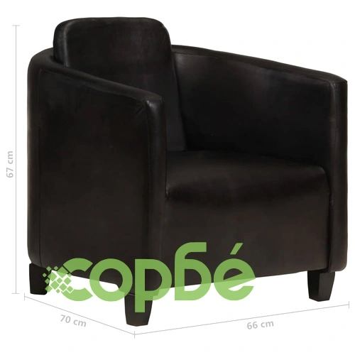 Фотьойл, черен, естествена кожа ➤ топ цена ➤ sorbe.bg