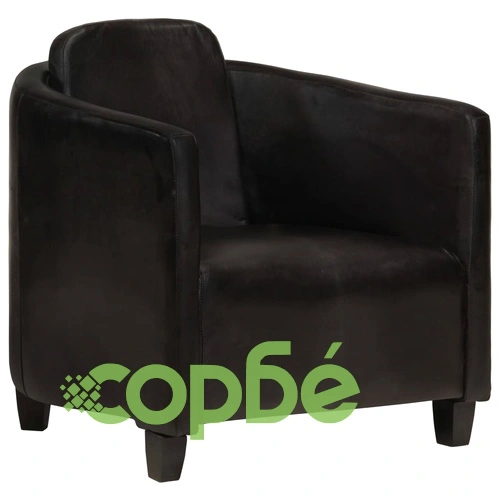 Фотьойл, черен, естествена кожа ➤ топ цена ➤ sorbe.bg