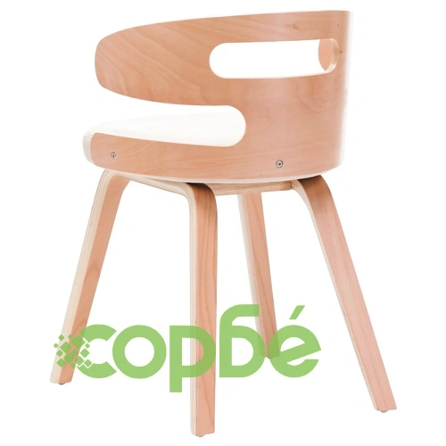 Трапезни столове, 2 бр, кремави, извито дърво и изкуствена кожа ➤ топ цена ➤ sorbe.bg