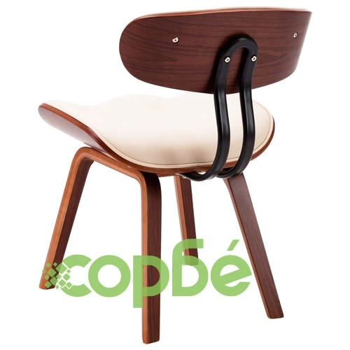 Трапезни столове, 2 бр, кремави, извито дърво и изкуствена кожа ➤ топ цена ➤ sorbe.bg