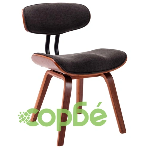 Трапезни столове, 2 бр, сиви, извито дърво и текстил ➤ топ цена ➤ sorbe.bg