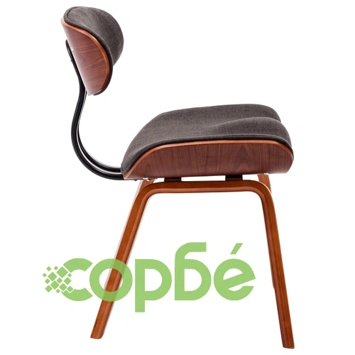 Трапезни столове, 2 бр, сиви, извито дърво и текстил ➤ топ цена ➤ sorbe.bg