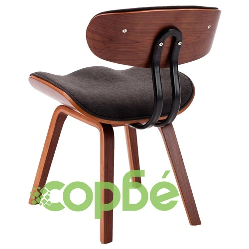 Трапезни столове, 2 бр, сиви, извито дърво и текстил ➤ топ цена ➤ sorbe.bg