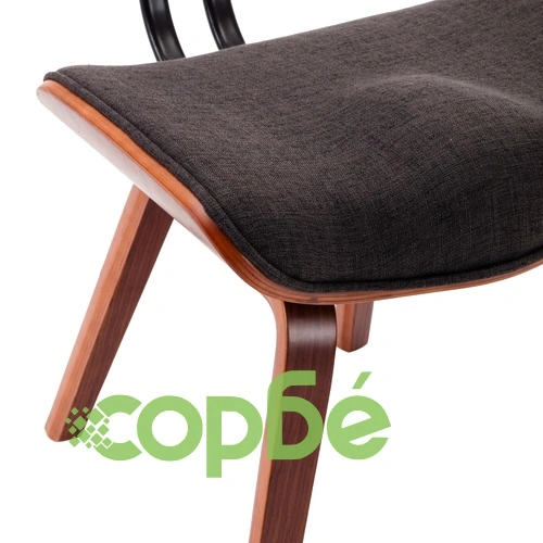 Трапезни столове, 2 бр, сиви, извито дърво и текстил ➤ топ цена ➤ sorbe.bg