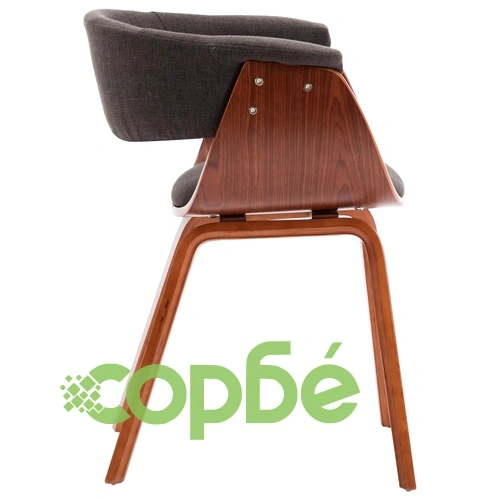 Трапезен стол, сив, огънато дърво и плат ➤ топ цена ➤ sorbe.bg