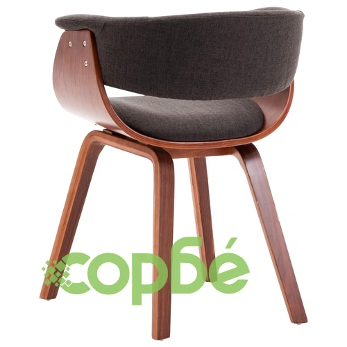 Трапезен стол, сив, огънато дърво и плат ➤ топ цена ➤ sorbe.bg