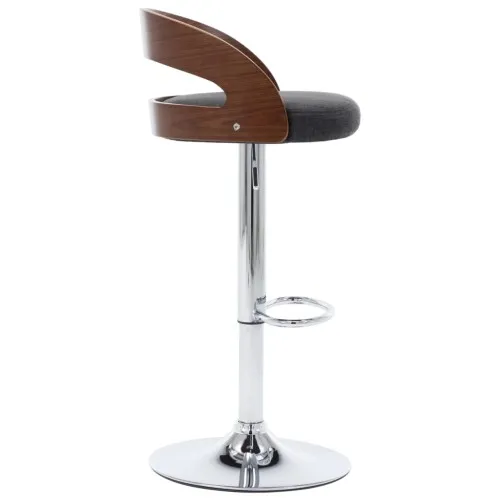 Бар табуретки, 2 бр, тъмносиви, текстил и извито дърво ➤ топ цена ➤ sorbe.bg