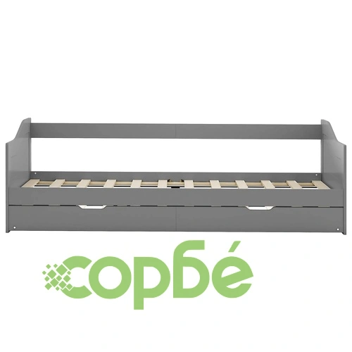 Рамка за легло разтегателен диван сива борово дърво 90x200 см ➤ топ цена ➤ sorbe.bg