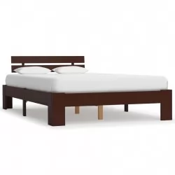Рамка за легло, тъмнокафява, бор масив, 120x200 см