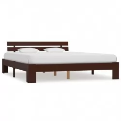 Рамка за легло, тъмнокафява, бор масив, 180x200 см