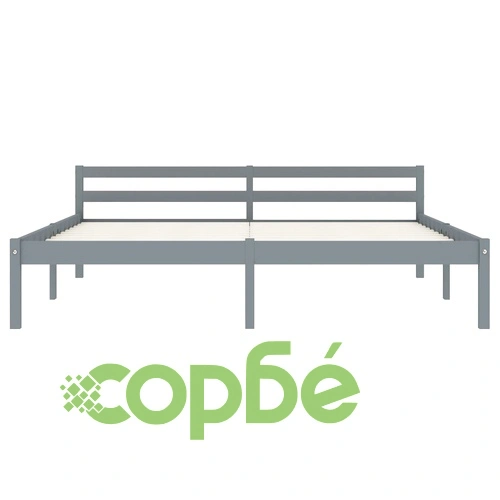 Рамка за легло, сива, бор масив, 160x200 см ➤ топ цена ➤ sorbe.bg