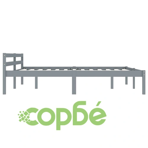 Рамка за легло, сива, бор масив, 160x200 см ➤ топ цена ➤ sorbe.bg