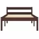 Рамка за легло, тъмнокафява, бор масив, 90x200 см