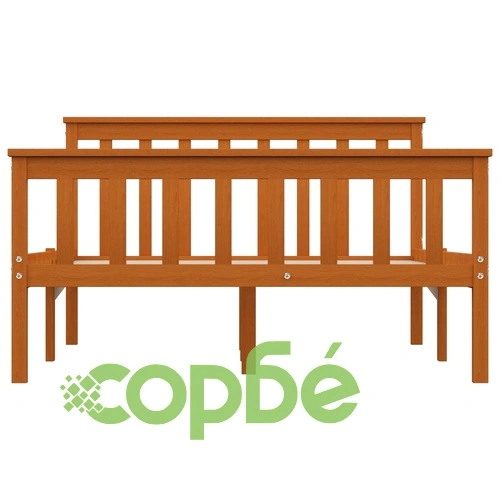 Рамка за легло, меденокафява, борово дърво масив, 120x200 см  ➤ топ цена ➤ sorbe.bg