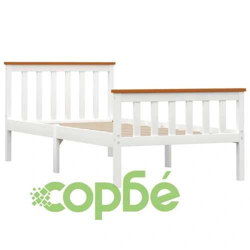 Рамка за легло, бяла, бор масив, 100х200 см  ➤ топ цена ➤ sorbe.bg