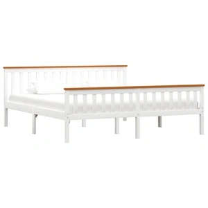 Рамка за легло, бяла, борова дървесина масив, 180x200 cм 
