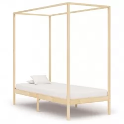 Рамка за легло с балдахин, бор масив, 90х200 см