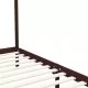 Рамка за легло с балдахин, тъмнокафява, бор масив, 90x200 см