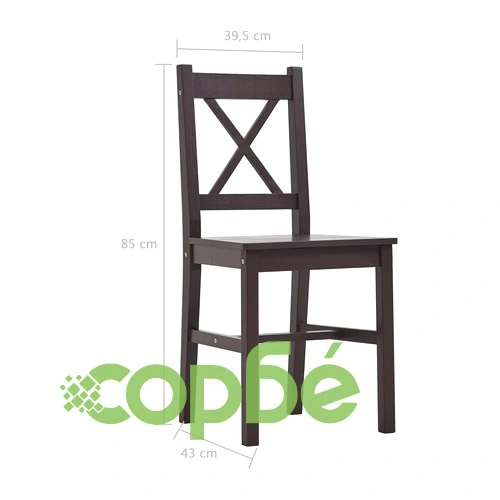 Трапезен комплект, 7 части, борова дървесина, тъмнокафяв ➤ топ цена ➤ sorbe.bg