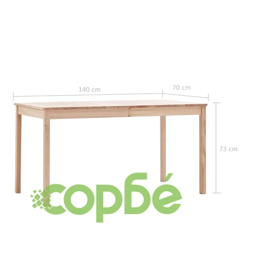 Трапезен комплект, 9 части, борова дървесина ➤ топ цена ➤ sorbe.bg