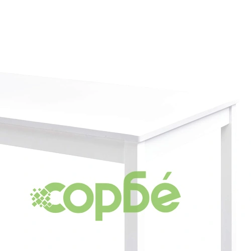 Трапезен комплект, 9 части, борова дървесина, бял ➤ топ цена ➤ sorbe.bg