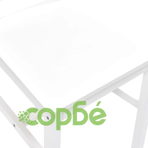 Трапезен комплект, 9 части, борова дървесина, бял ➤ топ цена ➤ sorbe.bg