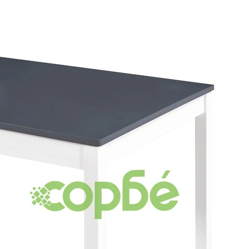 Трапезен комплект, 9 части, борова дървесина, бяло и сиво ➤ топ цена ➤ sorbe.bg