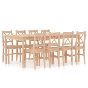 Трапезен комплект, 9 части, борова дървесина