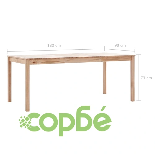 Трапезен комплект, 9 части, борова дървесина ➤ топ цена ➤ sorbe.bg