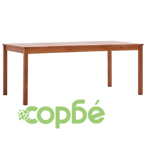 Трапезен комплект, 9 части, борова дървесина, меденокафяв ➤ топ цена ➤ sorbe.bg