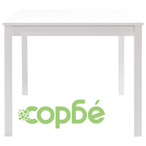 Трапезен комплект, 9 части, борова дървесина, бял ➤ топ цена ➤ sorbe.bg